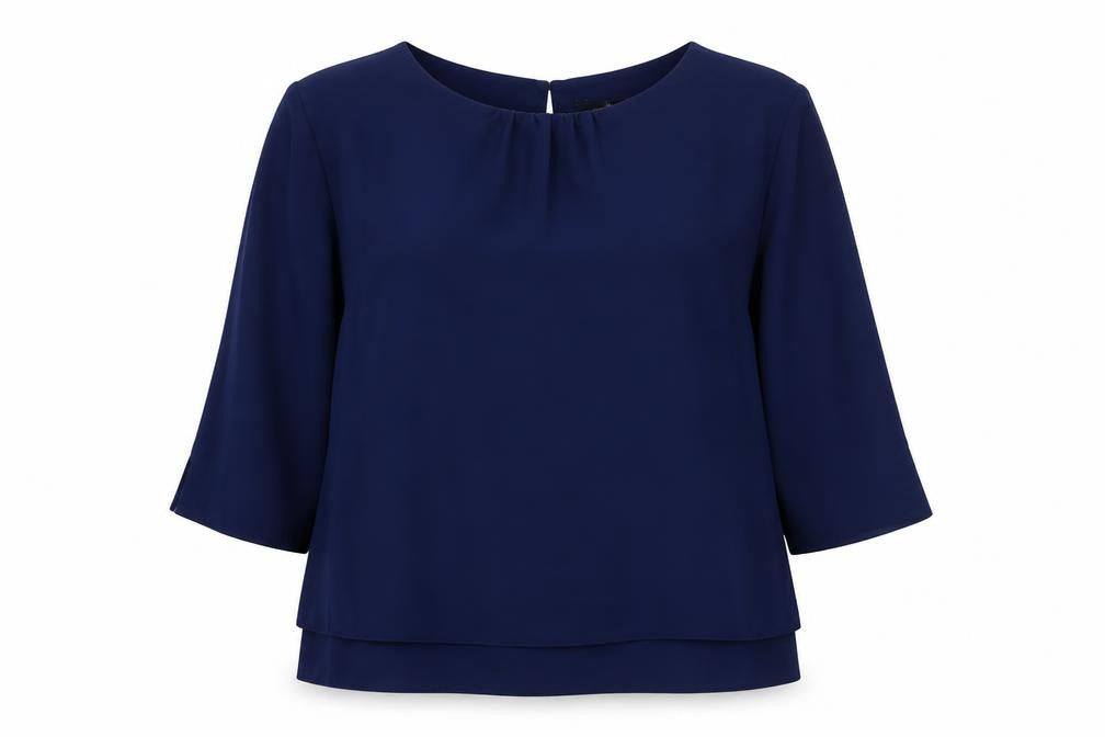 Wallis Women's Blue Blouse Size 14 3/4 Sleeve Casual