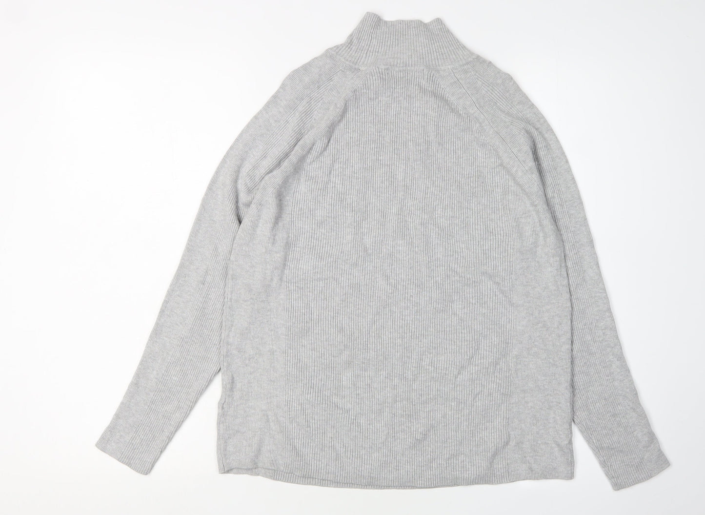 Marks and Spencer Women's Grey Mock Neck Jumper Size 16