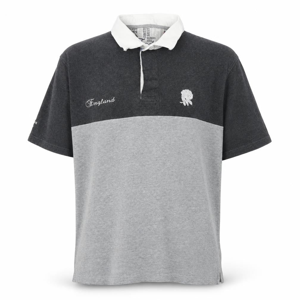 Men's Grey Colourblock England Rugby Polo, Size L, England Embroidery