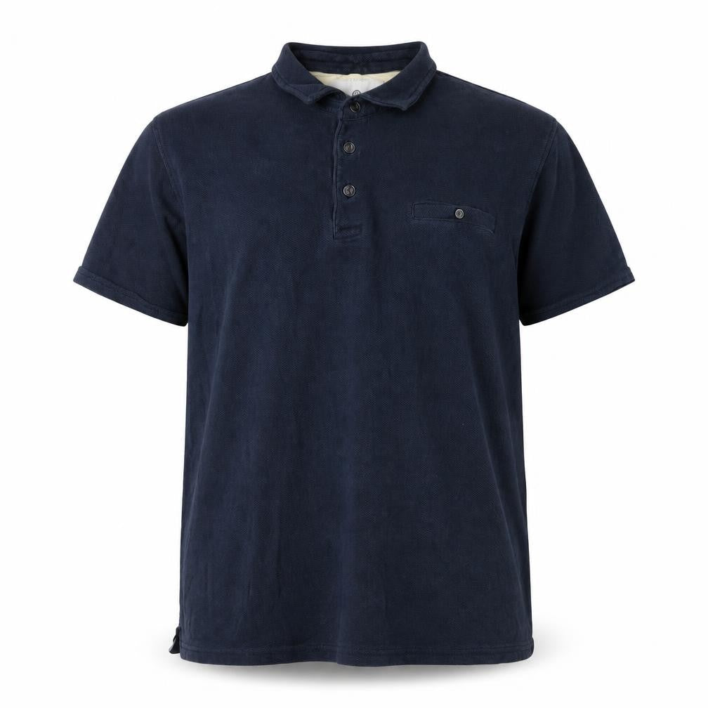 Lost Stock Men's Blue Polo Shirt - L, Short Sleeve, Cotton