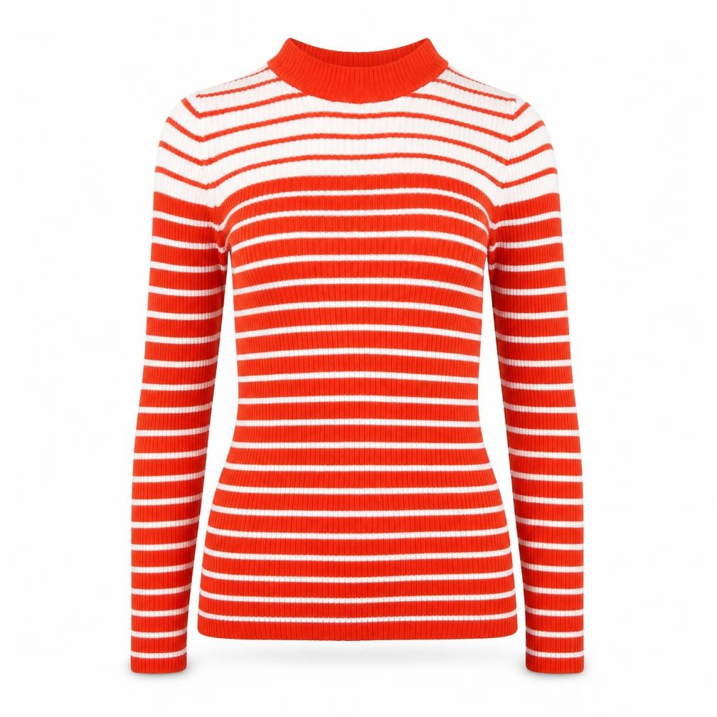 Vila Women's Red Striped Pullover Jumper - Small