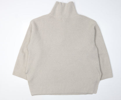 H&M Women's Beige XL Pullover High Neck Jumper