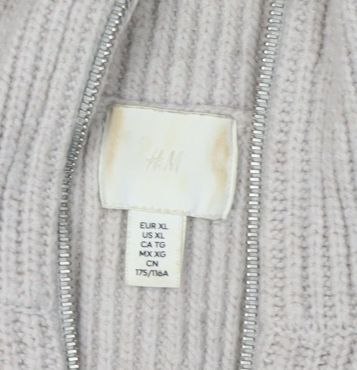 H&M Women's Beige XL Pullover High Neck Jumper