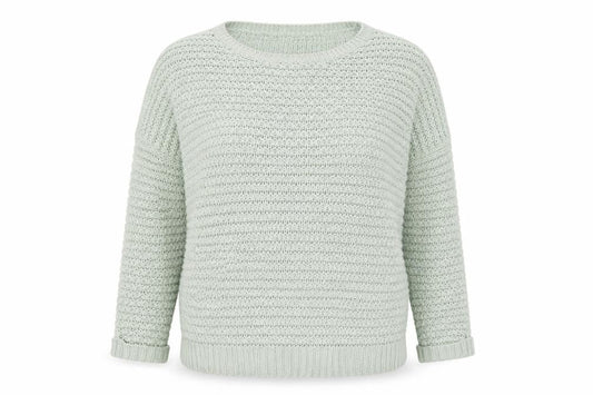 Warehouse Women's Green Open-Knit Pullover, Size 14