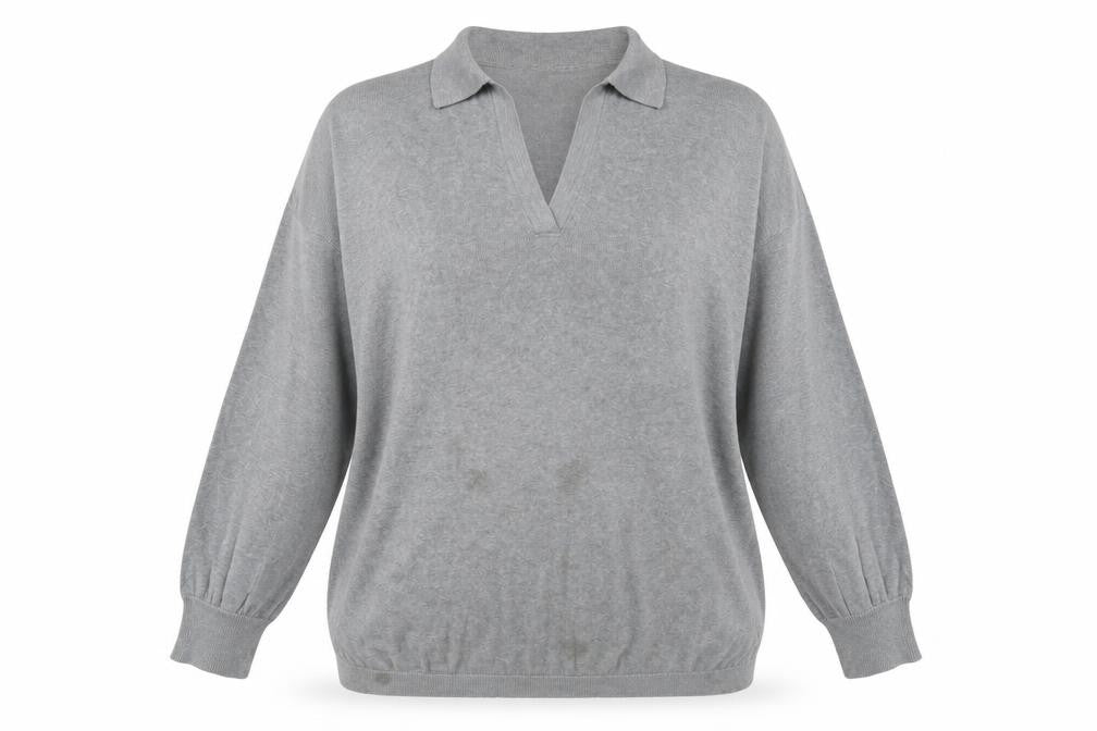 Threadbare Women's Grey Chunky-Knit V-Neck Jumper XL