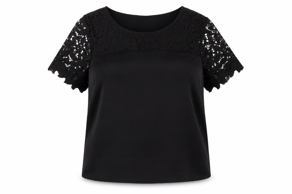 Vila Women's Black Lace Blouse, Size S, Casual Style