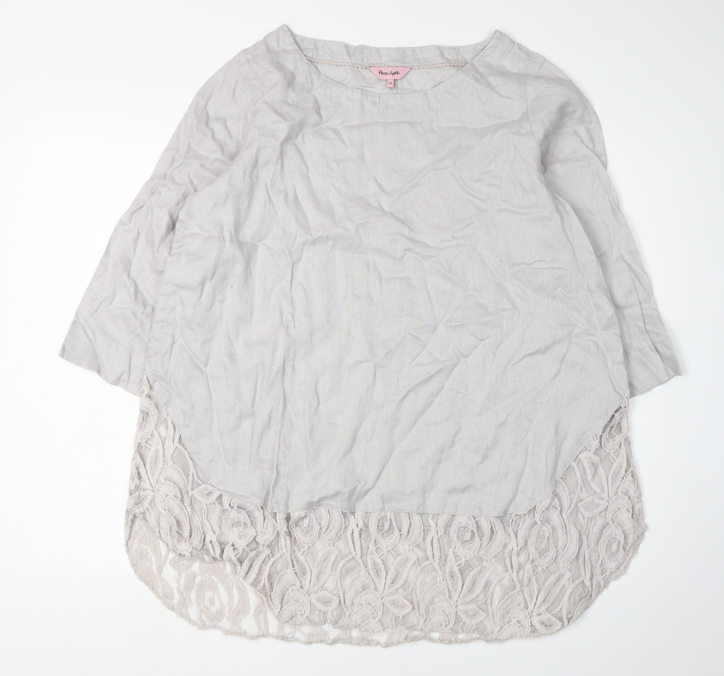 Phase Eight Grey Women's Tunic Blouse Size 12