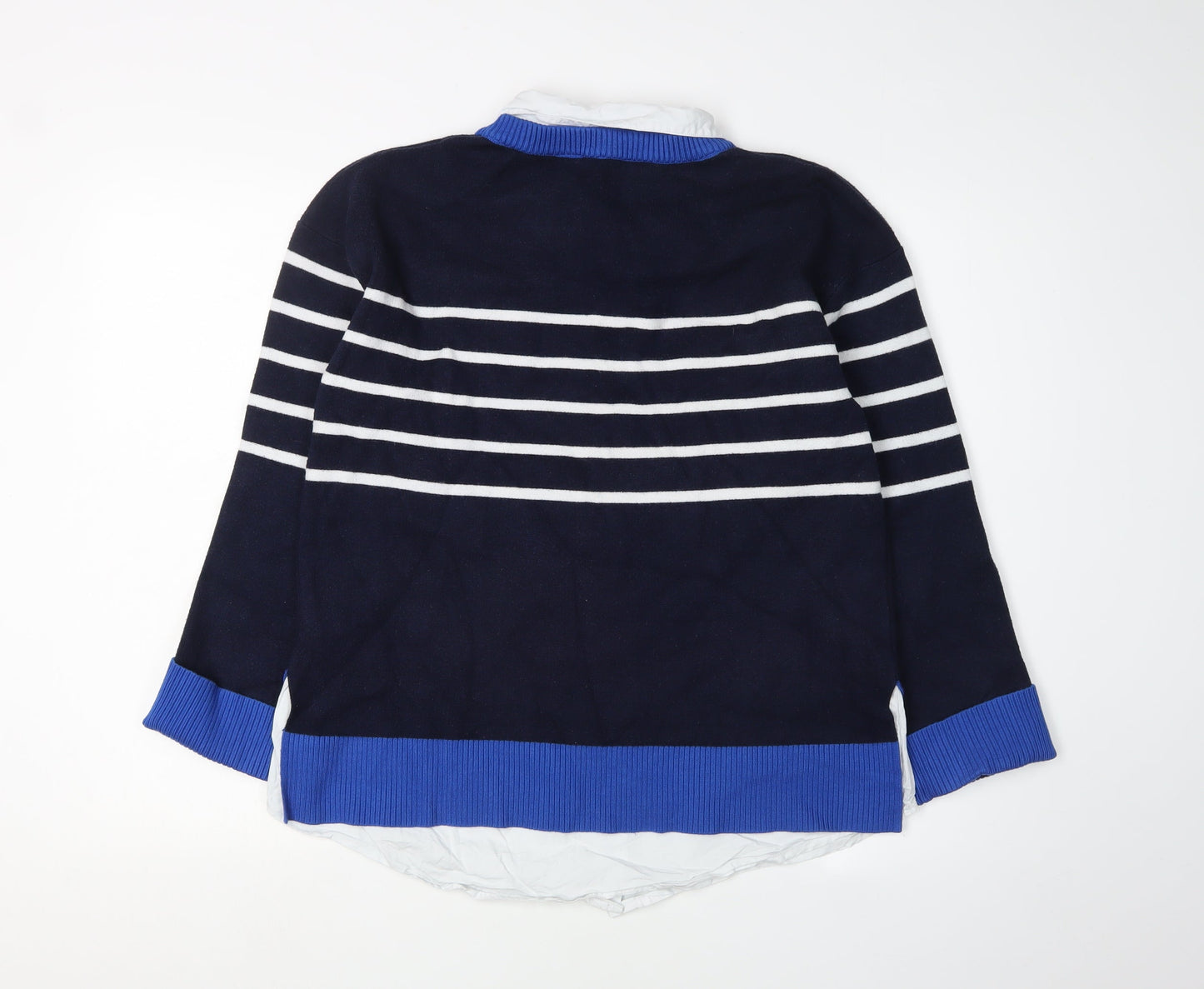 Next Women's Blue Striped Pullover Jumper Medium