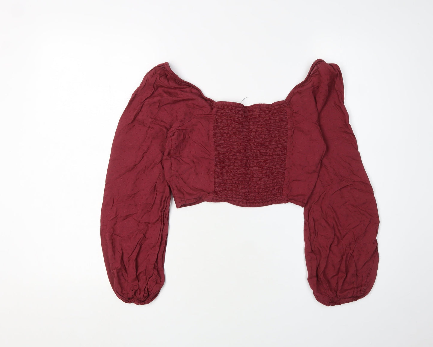 Urban Outfitters Women's Red Cropped Blouse, S