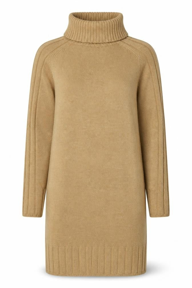 Next Women's Beige XS Knit Dress Roll Neck Winter