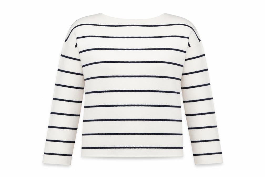 MNG Women's Ivory Striped Pullover Jumper XL