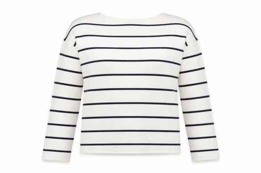 Mango Women's Ivory Striped Pullover Jumper XL