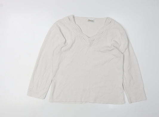 Roman Originals Women's Ivory V-Neck Long Sleeve Jumper
