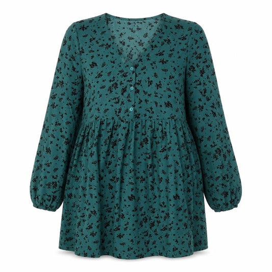 New Look Women's Green A-Line Floral Dress UK 12