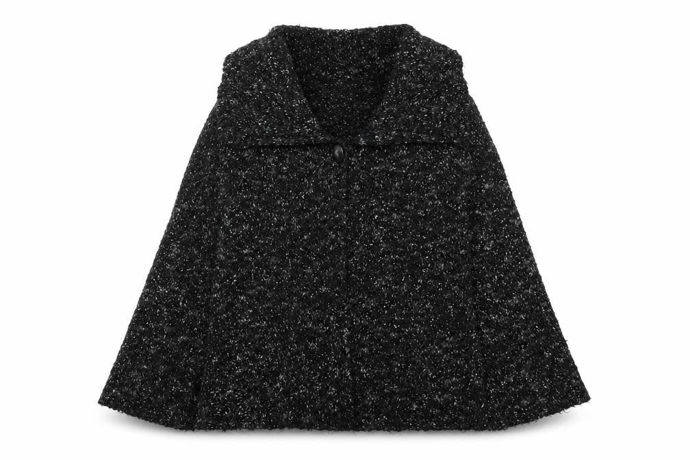 BHS Black Women's Cape Jumper - Size 10