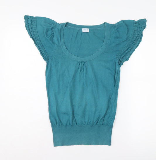 Oasis Women's Green Flutter Sleeve Top Size 10