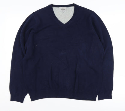Marks & Spencer Men's Blue V-Neck Pullover Jumper L