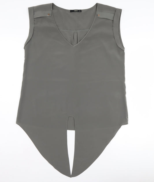Oasis Women's Grey Sleeveless Basic Blouse Size 14