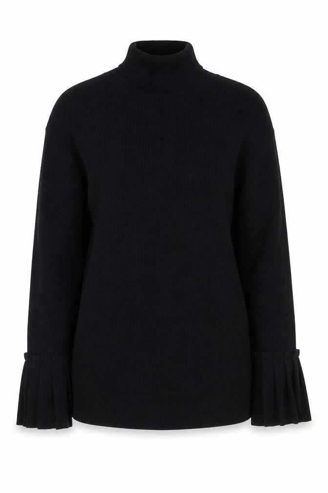 Laura Ashley Women's Black Mock Neck Pullover, Size 10