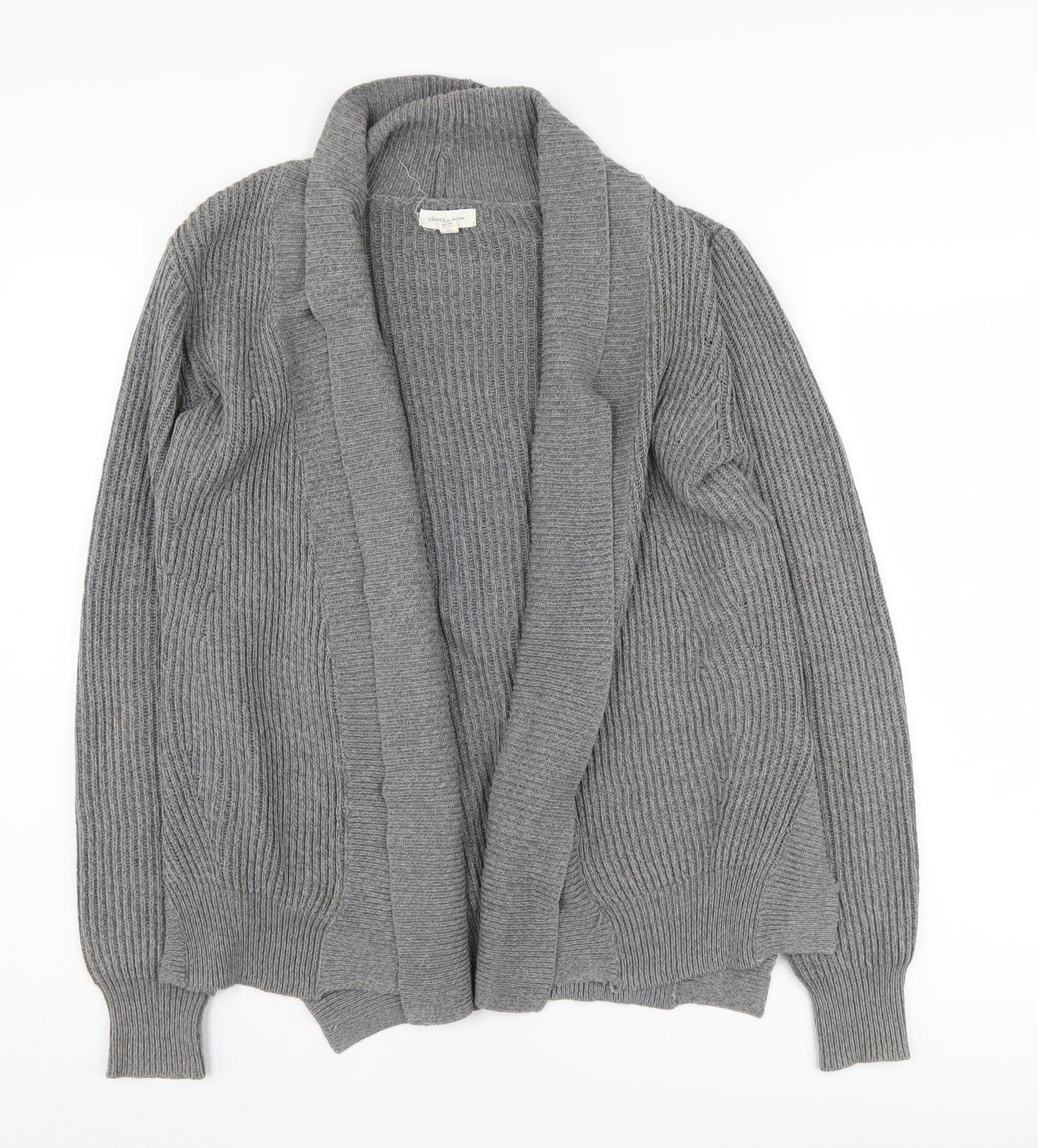 Silence + Noise Women's Grey Cardigan M, Autumn Knit