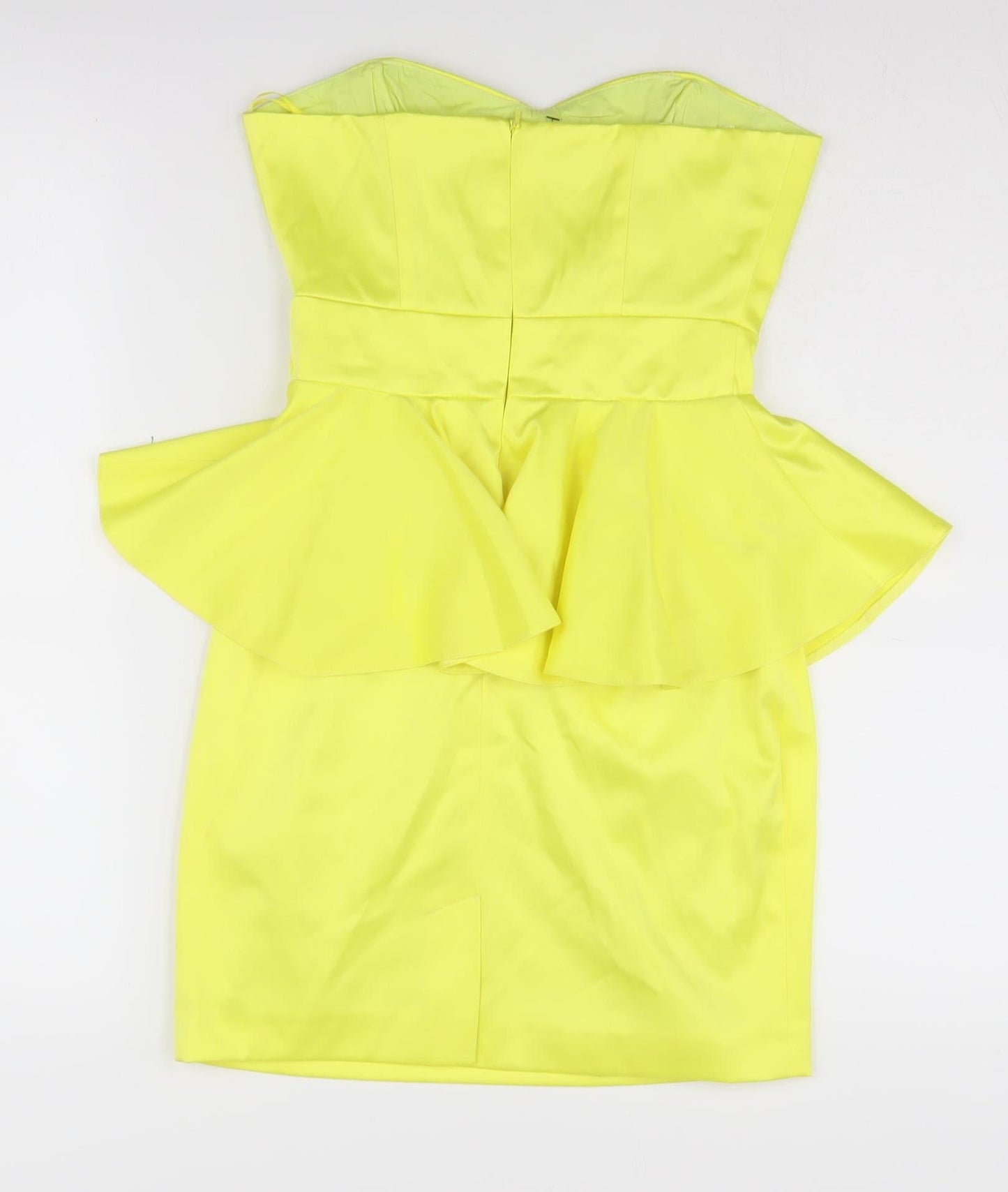 Bay Women's Yellow Strapless Peplum Pencil Dress - Size 6