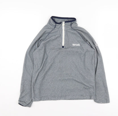 Additional front view of Regatta boys’ grey 1/2 zip sweatshirt, size 10, years