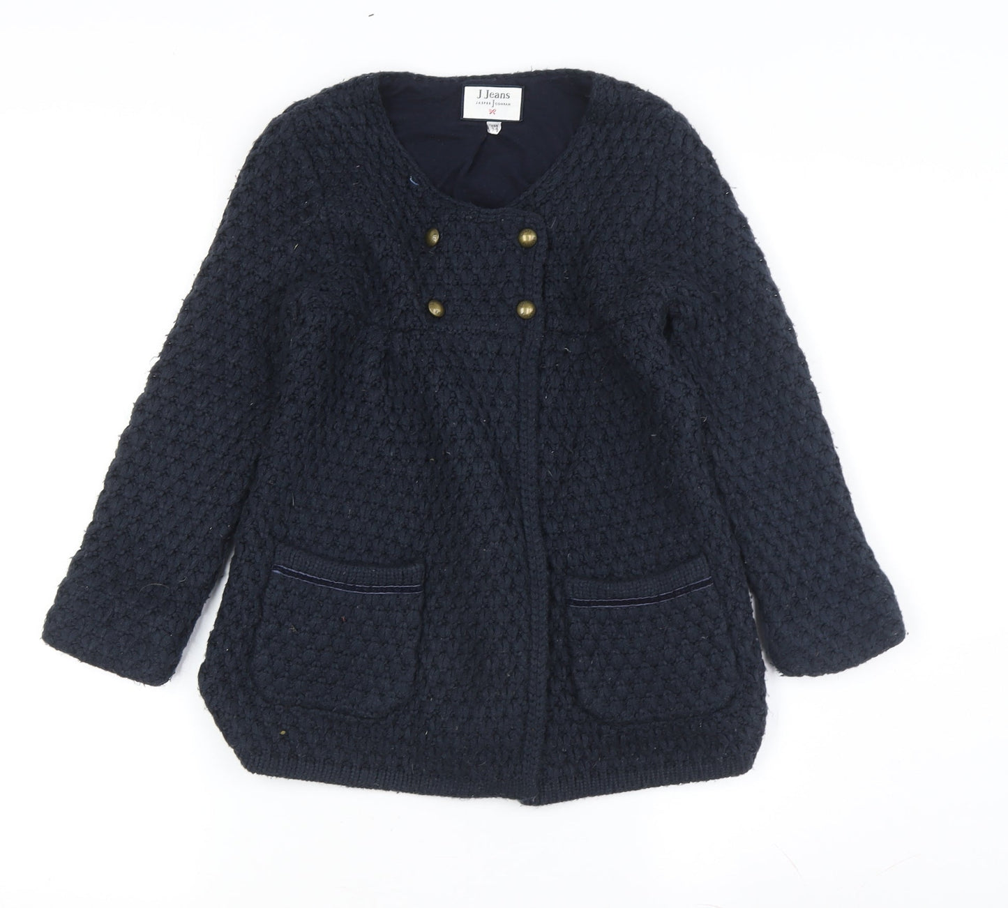 J Jeans Girls Navy Cardigan, Size 7-8, Acrylic, Button Accents