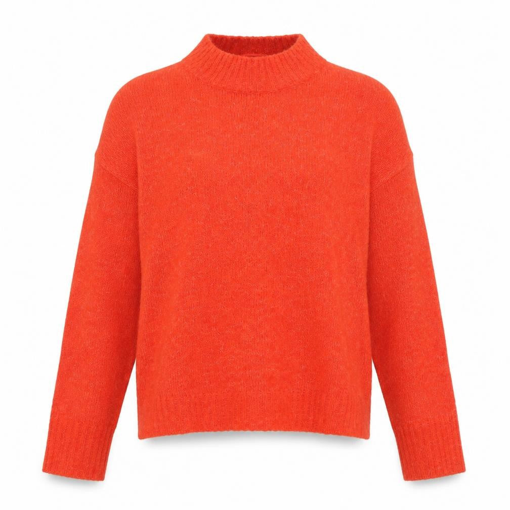 ICHI Women's Orange Mock Neck Jumper, Size S