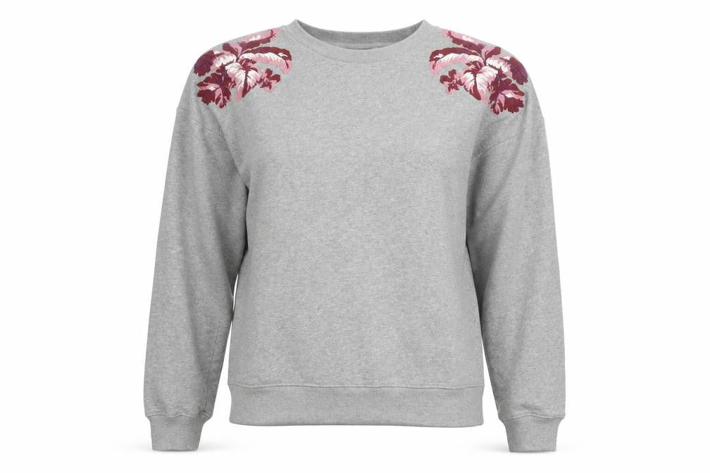 Jack Wills Women’s Grey Embroidered Sweatshirt Size 10