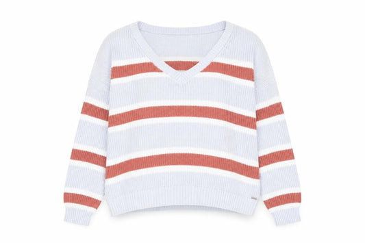 Hollister Women's Multicoloured V-Neck Pullover Jumper L