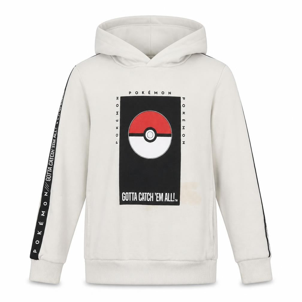 Pokémon Boys White Hoodie 5-6 Years Pullover Cartoon Graphic