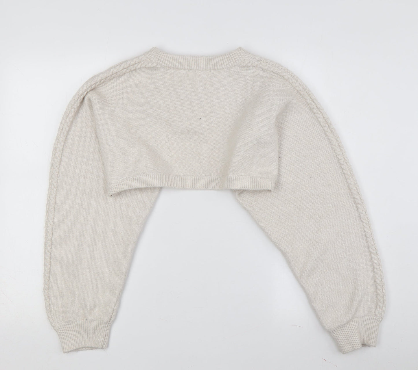 H&M Beige Cable-Knit Jumper Women M