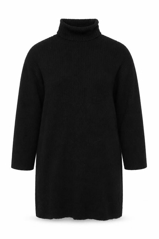 Topshop Women's Black Roll Neck T-Shirt Dress Size M