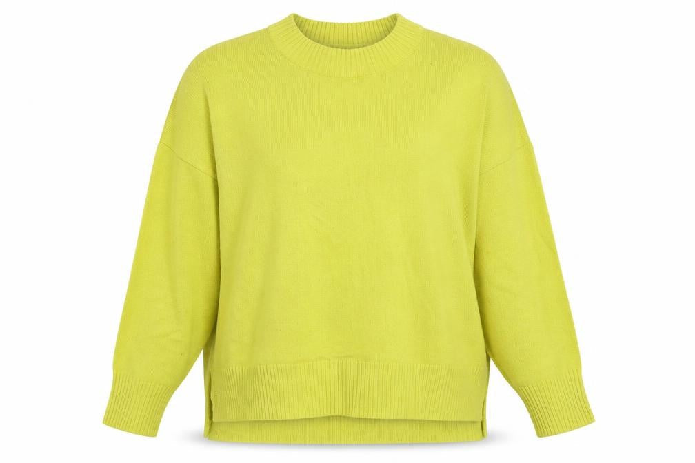 H&M Women's Yellow Cotton Pullover Jumper, M
