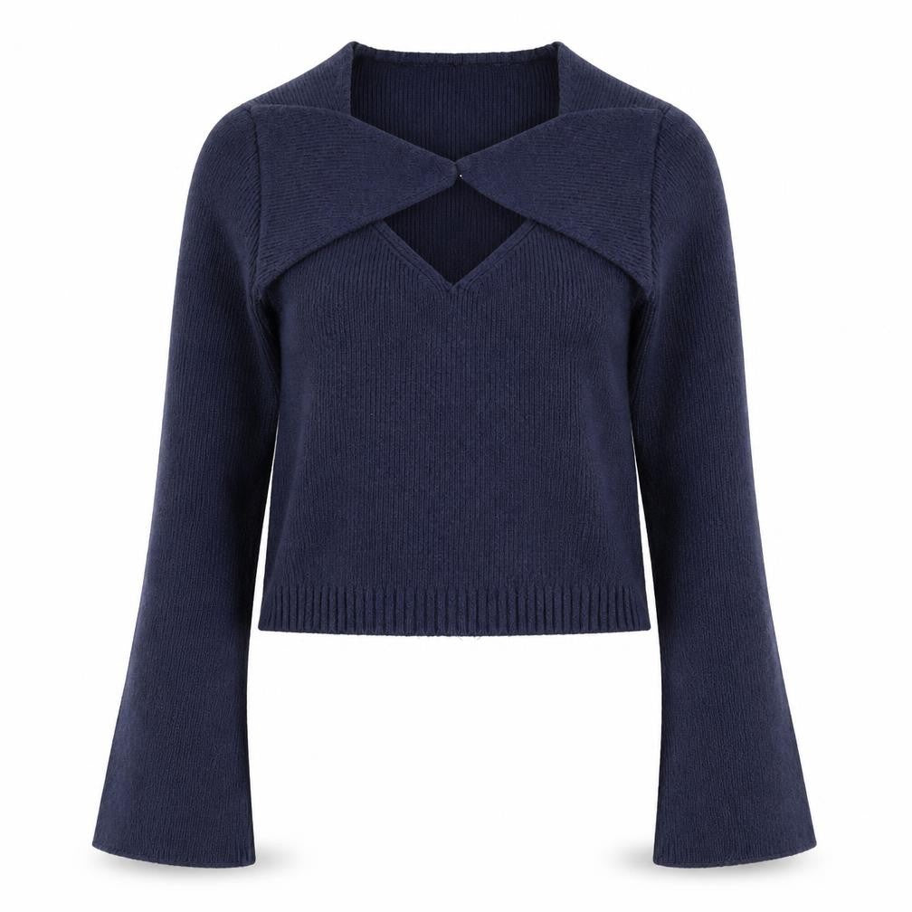 JMSHOP Women's Blue Pullover Jumper - M