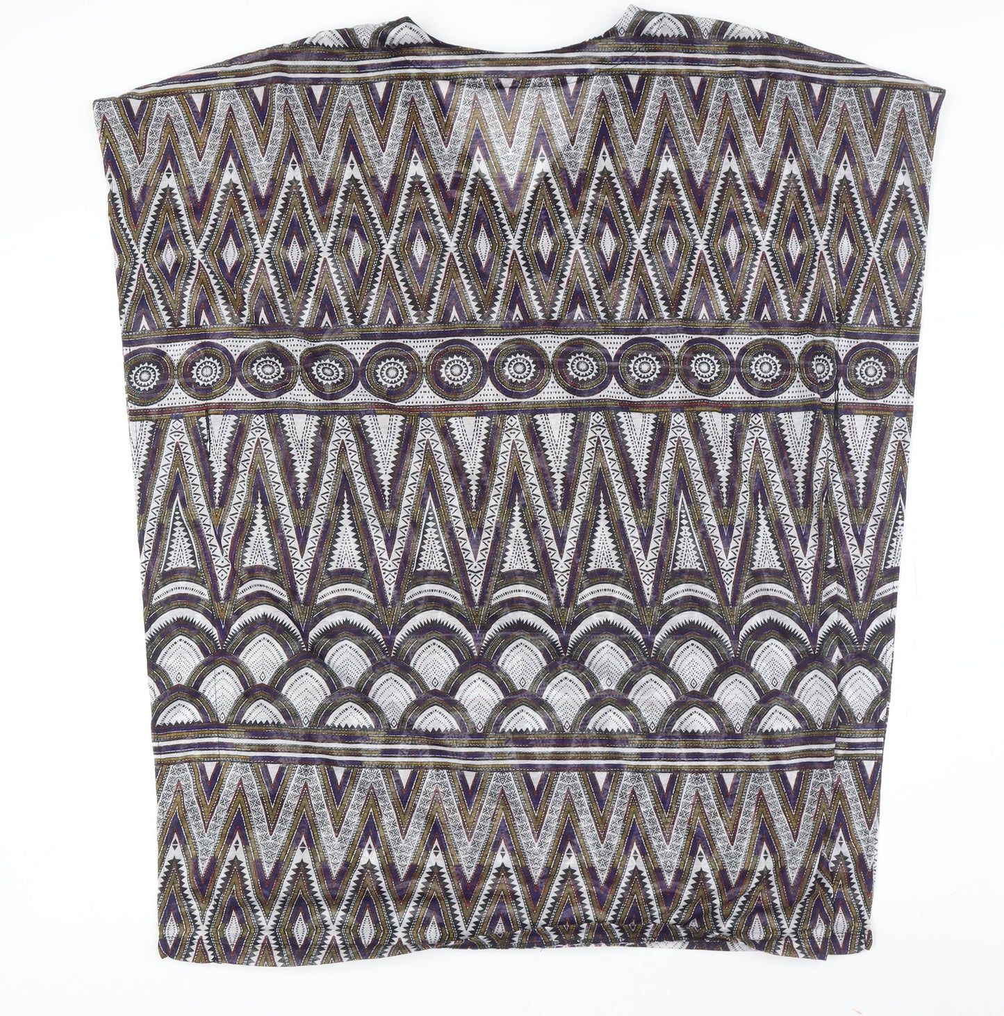 H&M Women’s Multicoloured Blouse, Size 12, Geometric Sleeveless