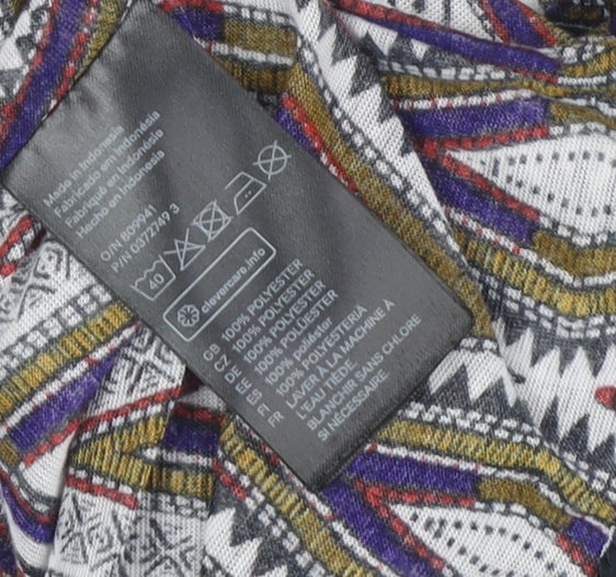 H&M Women’s Multicoloured Blouse, Size 12, Geometric Sleeveless