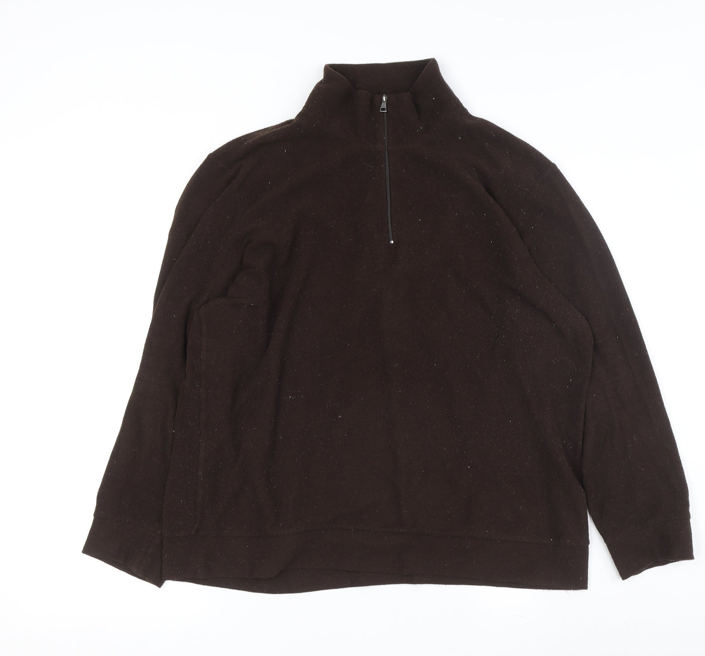 HEATTECH Brown Unisex Pullover Sweatshirt, Size 10, Zip Accents