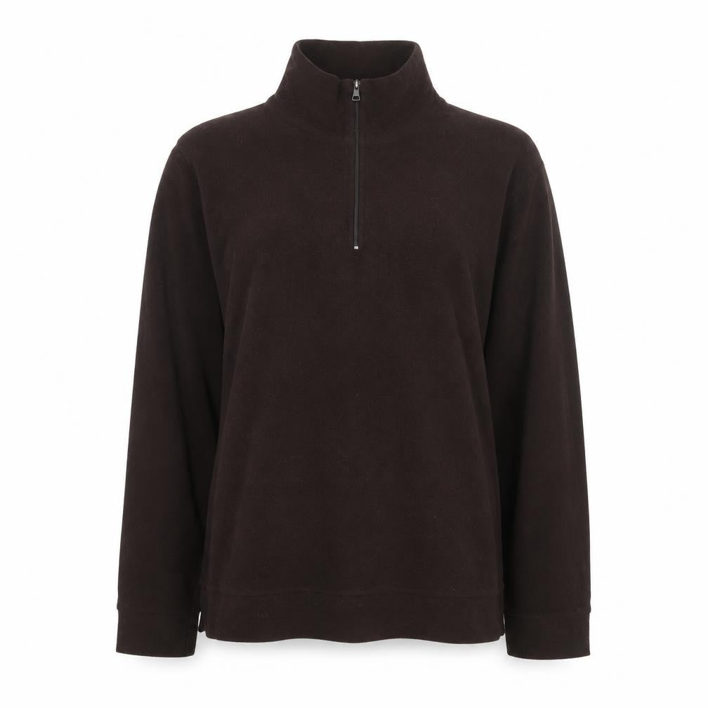 HEATTECH Brown Unisex Pullover Sweatshirt, Size 10, Zip Accents