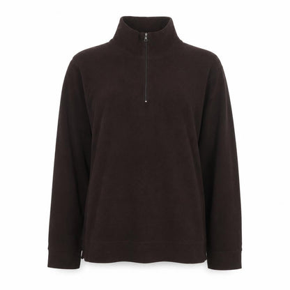 HEATTECH Womens Brown Pullover Sweatshirt, Zip Accents Size 10,