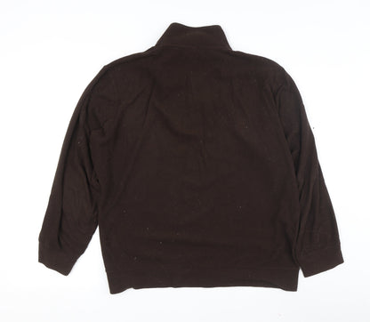 HEATTECH Womens Brown Pullover Sweatshirt, Zip Accents Size 10,