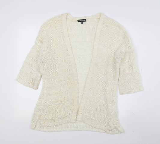 Warehouse Women's Ivory Cardigan UK 14 Chunky Knit