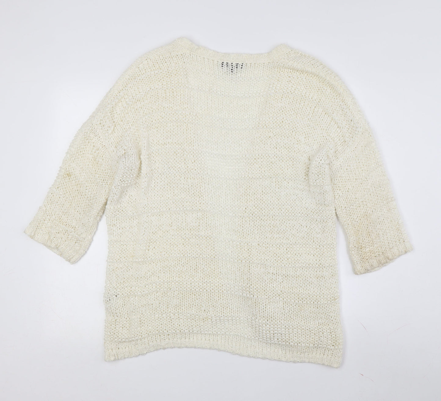 Warehouse Women's Ivory Cardigan UK 14 Chunky Knit
