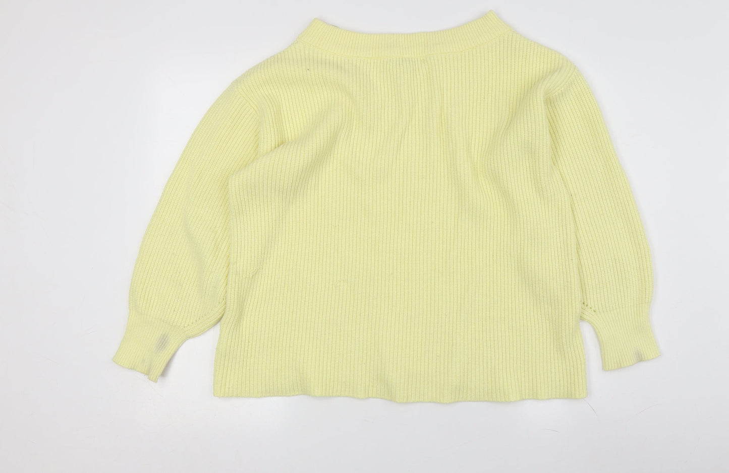 Next Women's Yellow V-Neck Pullover Jumper M