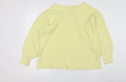 Next Women's Yellow V-Neck Pullover Jumper M
