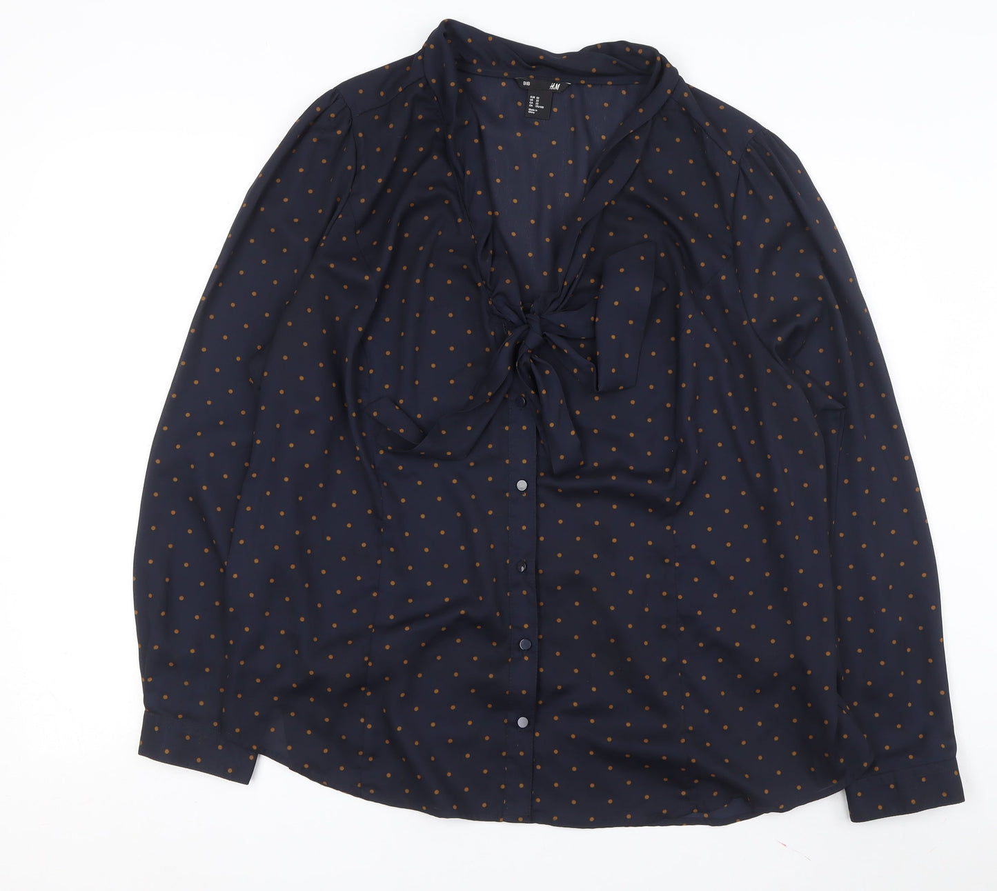 H&M Women's Plus Size Blue Polka Dot Blouse - Size 24