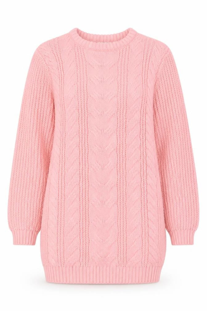 Threadgirls Pink Cable-Knit Pullover Jumper for Teens