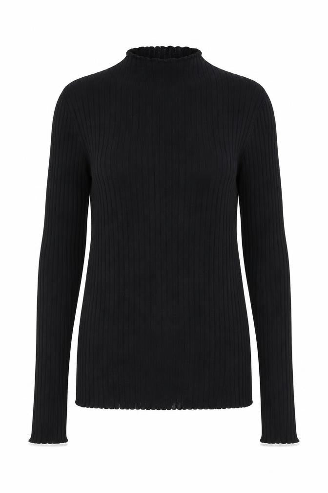 Warehouse Women's Black Mock Neck Slim Jumper