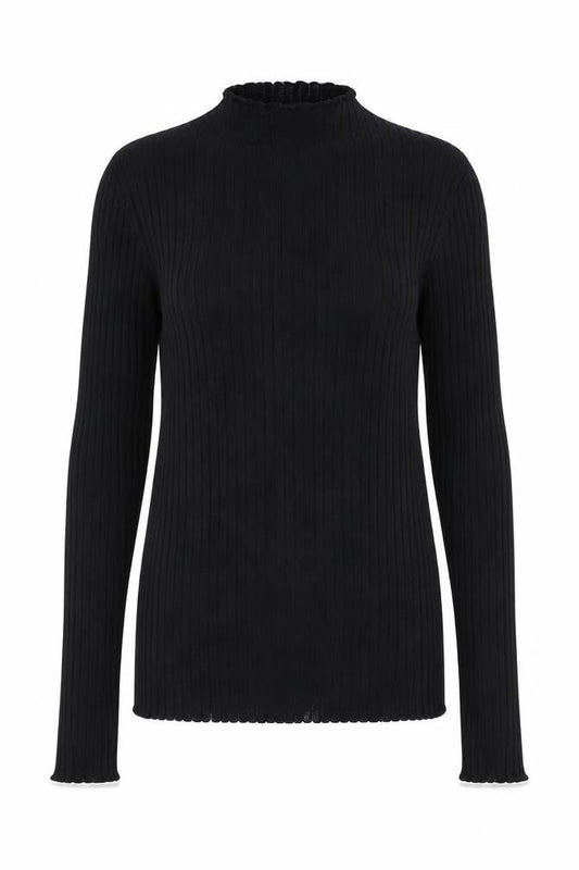 Warehouse Women's Black Mock Neck Slim Jumper