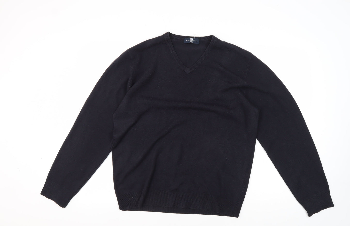 Marks & Spencer Men's M Black V-Neck Pullover Jumper